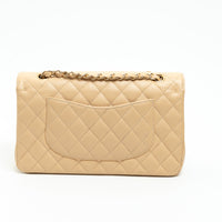 Pre-Loved Chanel ™ Tan Grained Leather Medium Classic Double Flap Bag