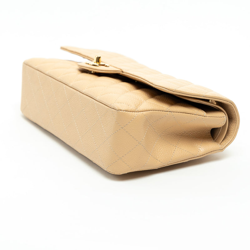 Pre-Loved Chanel ™ Tan Grained Leather Medium Classic Double Flap Bag