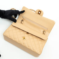 Pre-Loved Chanel ™ Tan Grained Leather Medium Classic Double Flap Bag