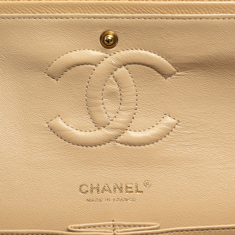 Pre-Loved Chanel ™ Tan Grained Leather Medium Classic Double Flap Bag