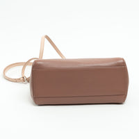 Fendi Rose & Beige Grained Leather Mini Peekaboo Handbag