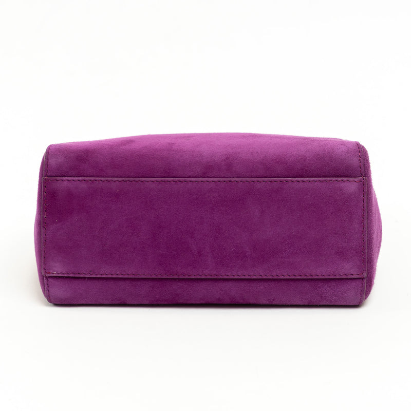 Fendi Purple Suede Micro Peekaboo Handbag