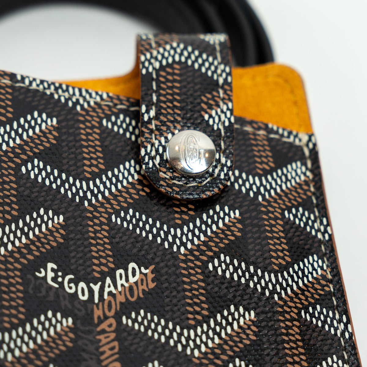 Goyard Black Goyardine Canvas Phone Holder