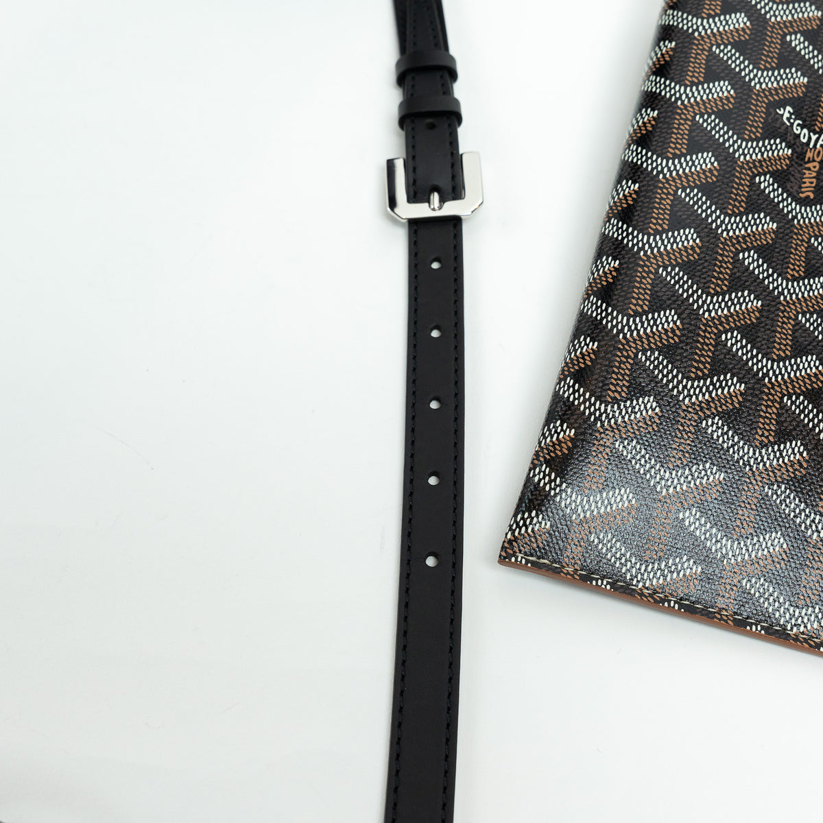 Goyard Black Goyardine Canvas Phone Holder