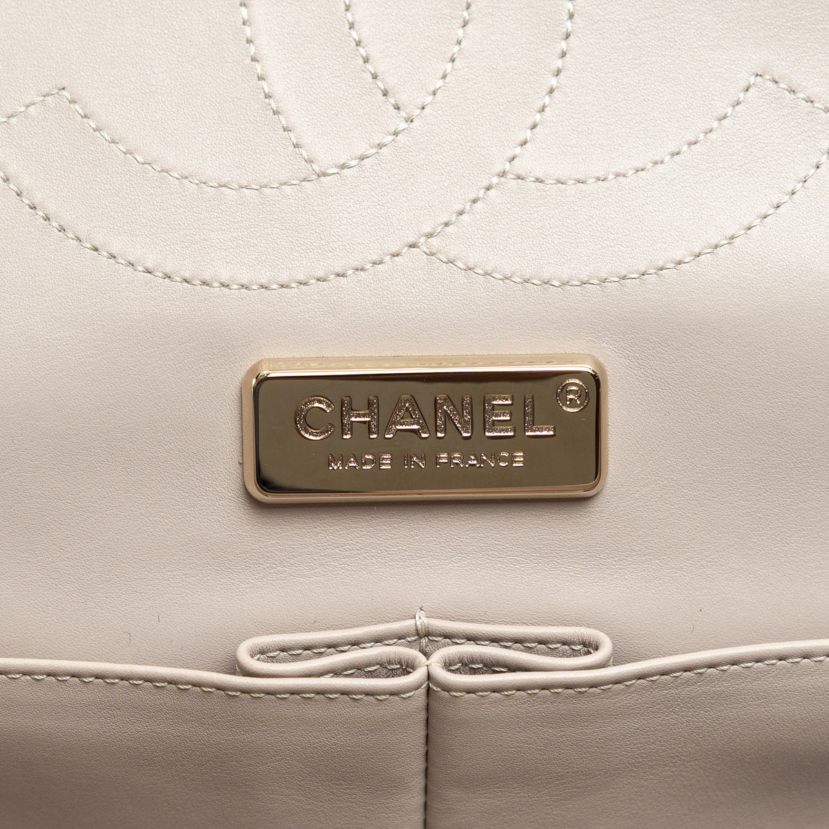 Pre-Loved Chanel™ Pearlescent Beige Python Leather Jumbo Classic Double Flap Bag
