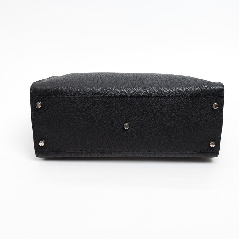Fendi Black Grained Leather Large Peekaboo Handbag