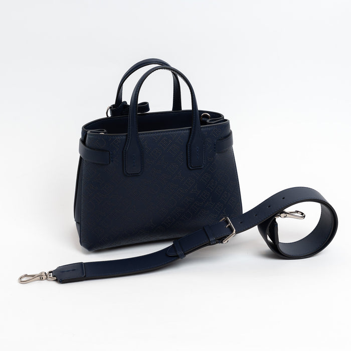 Burberry Navy Perforated Monogram Leather Handbag