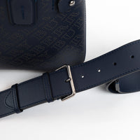 Burberry Navy Perforated Monogram Leather Handbag