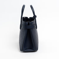 Burberry Navy Perforated Monogram Leather Handbag