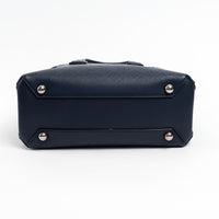Burberry Navy Perforated Monogram Leather Handbag