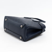 Burberry Navy Perforated Monogram Leather Handbag