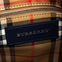 Burberry Navy Perforated Monogram Leather Handbag