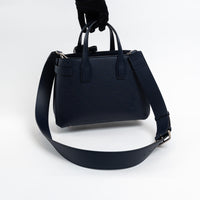 Burberry Navy Perforated Monogram Leather Handbag