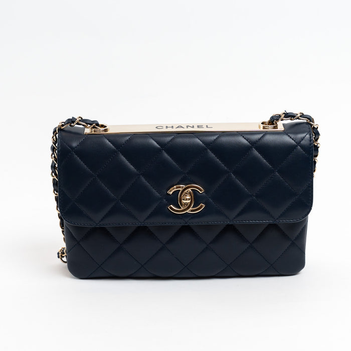 Pre-Loved Chanel™ Navy Calfskin Leather Small Trendy CC Flap Bag