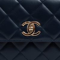 Pre-Loved Chanel™ Navy Calfskin Leather Small Trendy CC Flap Bag