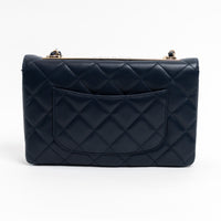 Pre-Loved Chanel™ Navy Calfskin Leather Small Trendy CC Flap Bag