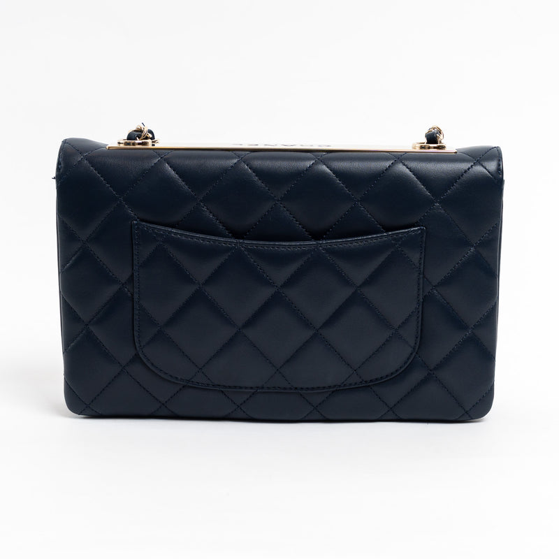 Pre-Loved Chanel™ Navy Calfskin Leather Small Trendy CC Flap Bag