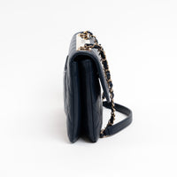 Pre-Loved Chanel™ Navy Calfskin Leather Small Trendy CC Flap Bag