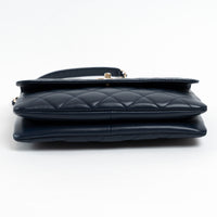 Pre-Loved Chanel™ Navy Calfskin Leather Small Trendy CC Flap Bag