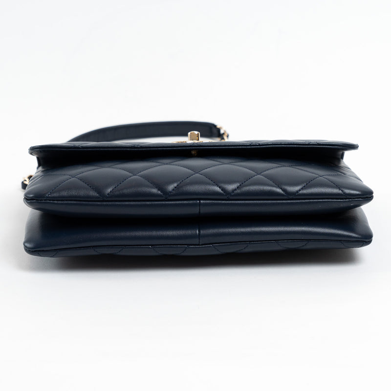 Pre-Loved Chanel™ Navy Calfskin Leather Small Trendy CC Flap Bag