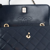 Pre-Loved Chanel™ Navy Calfskin Leather Small Trendy CC Flap Bag