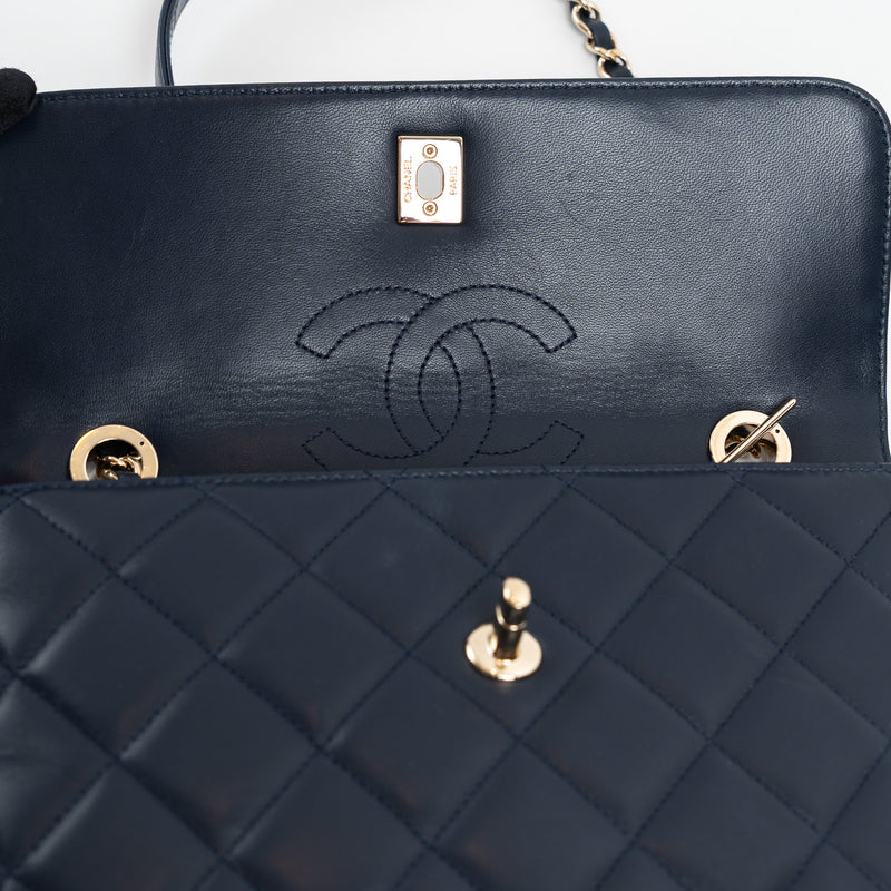 Pre-Loved Chanel™ Navy Calfskin Leather Small Trendy CC Flap Bag