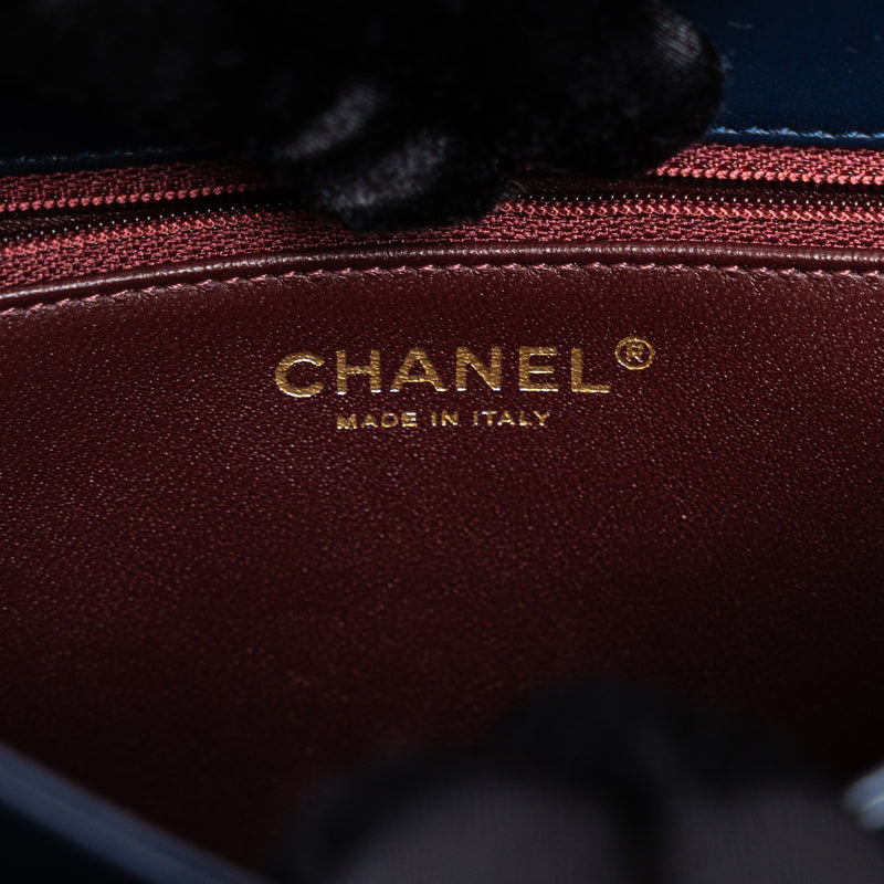 Pre-Loved Chanel™ Navy Calfskin Leather Small Trendy CC Flap Bag