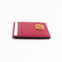 Valentino Magenta Grained Leather V Logo Cardholder