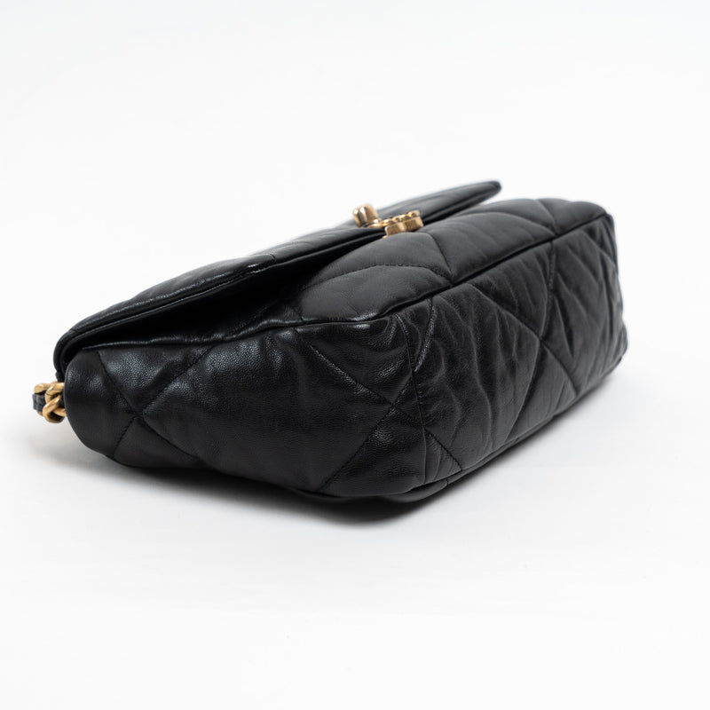 Pre-Loved Chanel™ Black Grained Leather 19 Small Flap Bag