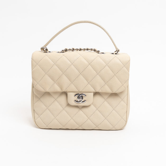 Pre-Loved Chanel™ Ivory Pebbled Leather Medium Urban Companion Flap Bag