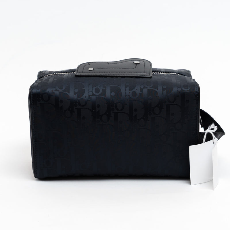 Dior Black Oblique Jacquard Nylon Toiletry Bag