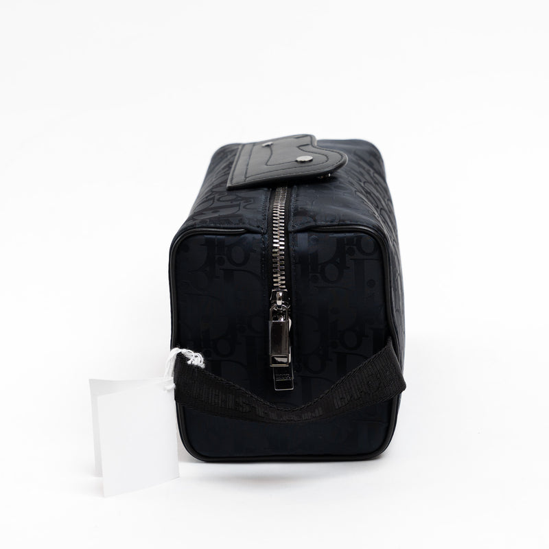 Dior Black Oblique Jacquard Nylon Toiletry Bag