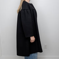 Chloe Black Cotton Long Overcoat Size 38