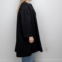 Chloe Black Cotton Long Overcoat Size 38