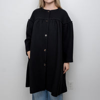 Chloe Black Cotton Long Overcoat Size 38