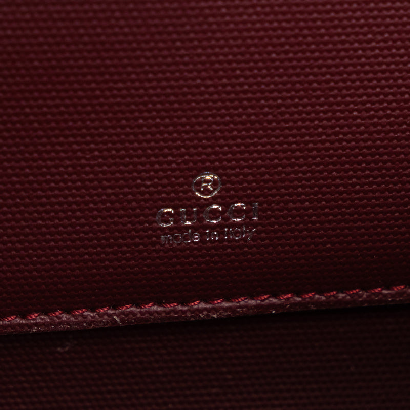 Gucci Burgundy GG Monogram Shadow Canvas Messenger Flap Bag