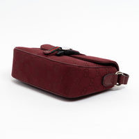 Gucci Burgundy GG Monogram Shadow Canvas Messenger Flap Bag