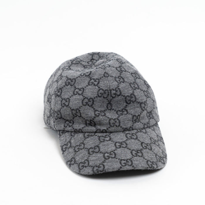 Gucci Light Grey GG Monogram Cap Size M