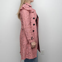 Burberry Pink Floral Lace Trench Coat Size 6