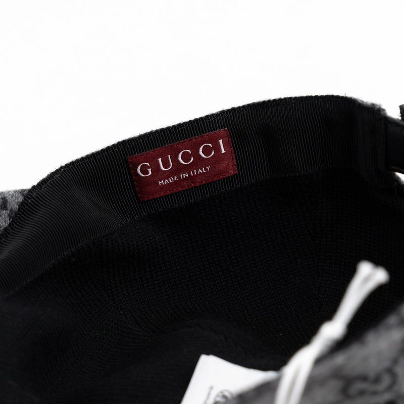 Gucci Light Grey GG Monogram Cap Size M
