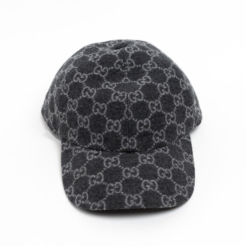 Gucci Dark Grey GG Monogram Canvas Cap Size M & L
