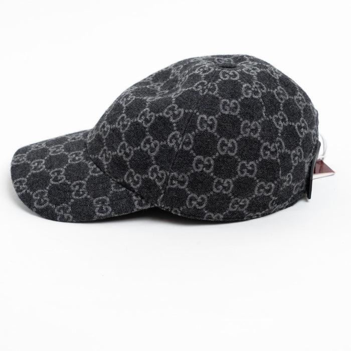 Gucci Dark Grey GG Monogram Canvas Cap Size M & L