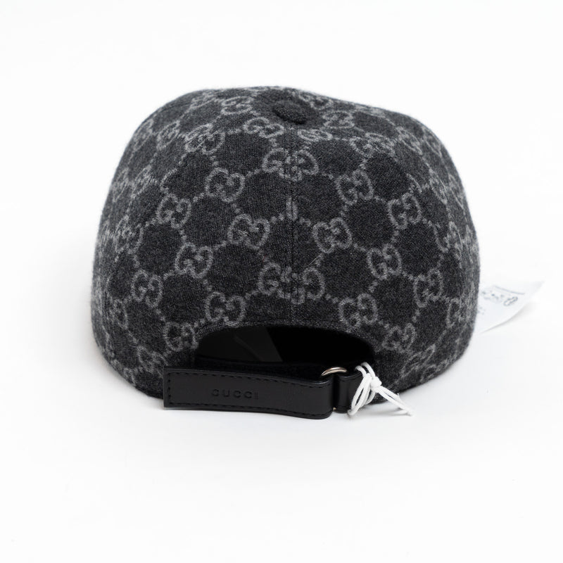 Gucci Dark Grey GG Monogram Canvas Cap Size M & L
