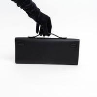 Hermes Black Swift Leather Kelly Cut Clutch