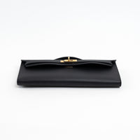 Hermes Black Swift Leather Kelly Cut Clutch