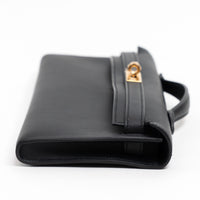 Hermes Black Swift Leather Kelly Cut Clutch