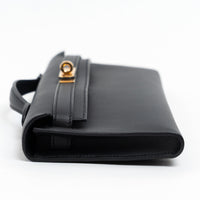Hermes Black Swift Leather Kelly Cut Clutch