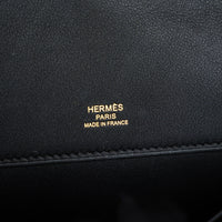 Hermes Black Swift Leather Kelly Cut Clutch