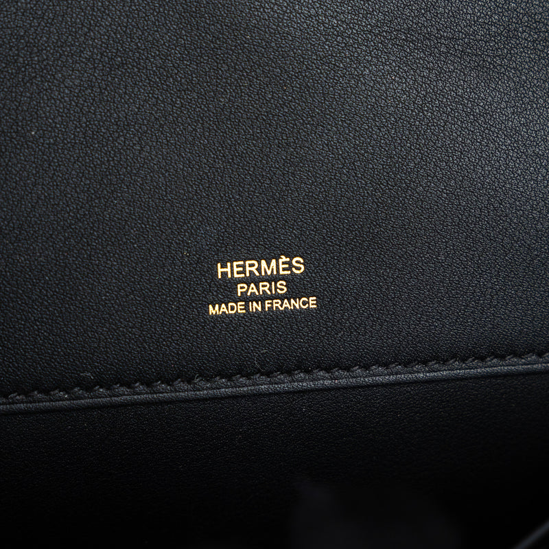 Hermes Black Swift Leather Kelly Cut Clutch