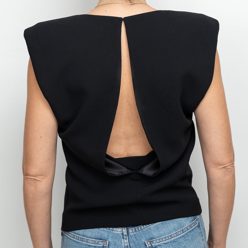Barbara Bui Black Open Back Sleeveless Top Size 36